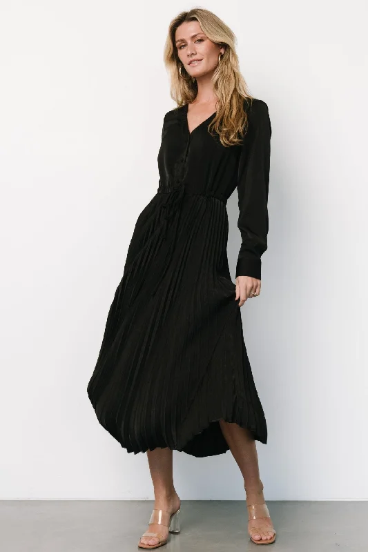 Women's Evening Wear Outfit Waco Pleated Dress | Black