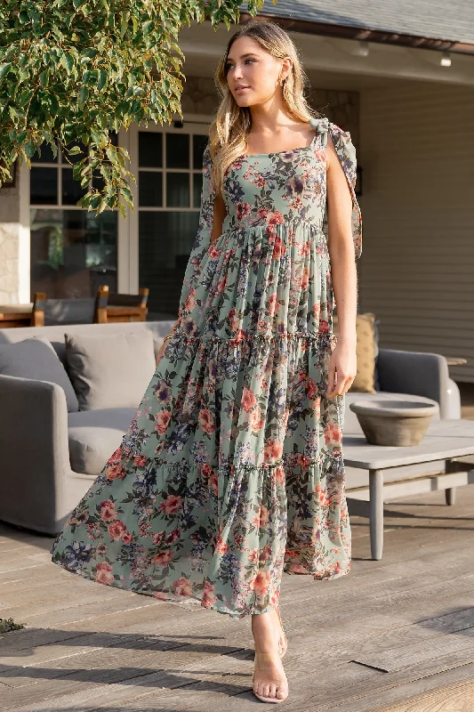 Women's Clothing For Everyday Wear Anita Maxi Dress | Green Multi Floral