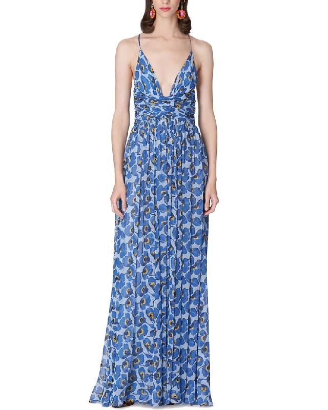 Elegant Fashion Offers Carolina Herrera Spaghetti Strap Deep V Silk Gown