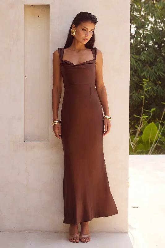 Budget Friendly MARGOT MAXI DRESS - CHOCOLATE