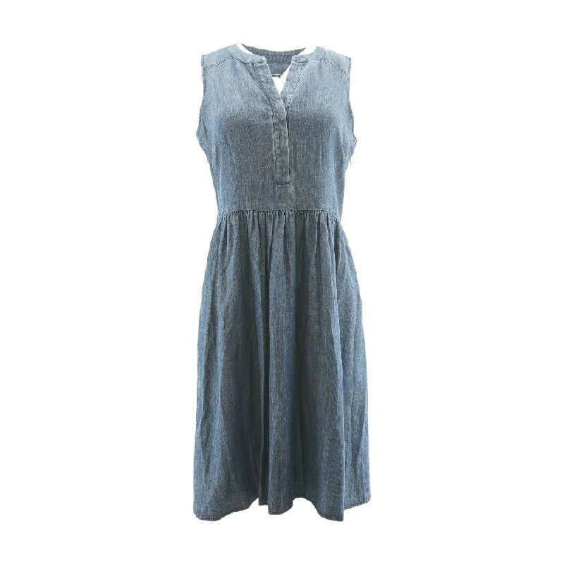 Vintage Clothing For Women Blue Solid Midi Dress