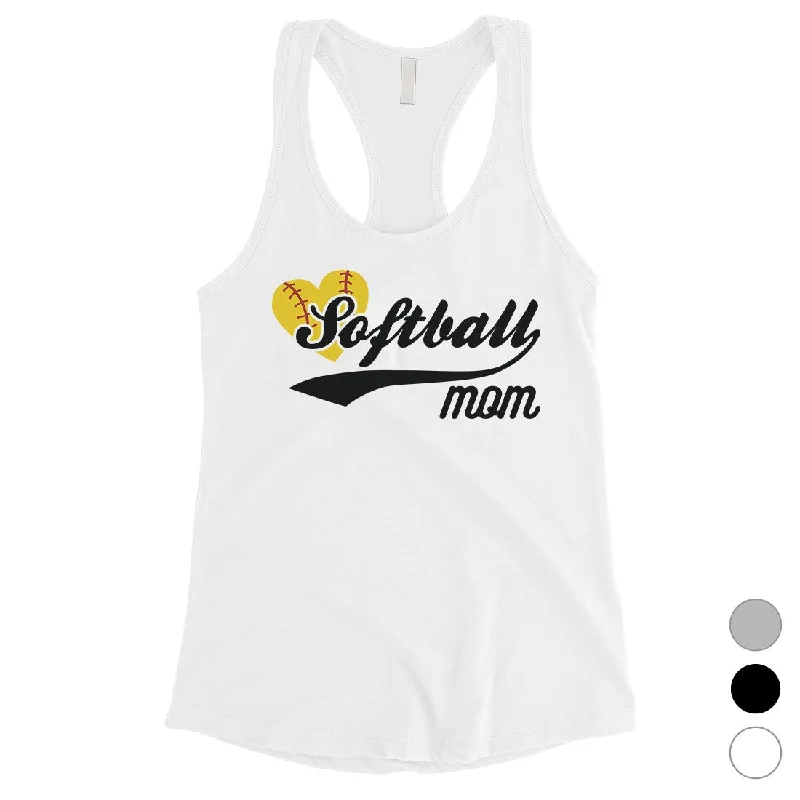 Fashion Frontiers Softball Mom Tank Top Womens Racerback Sleeveless Top Gift For Mom