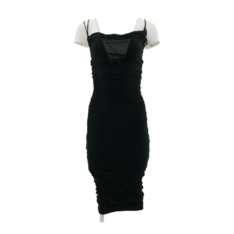 New Season Fashion Preview Sale Black Solid Midi Dress