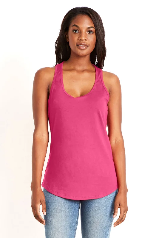 Browse Our Top Products Next Level Womens Gathered Tank Top - Hot Pink - Closeout