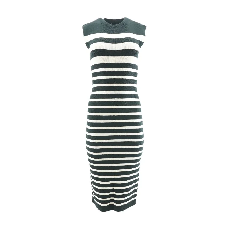 Women's Casual Wear Clothes Black Striped Maxi Dress