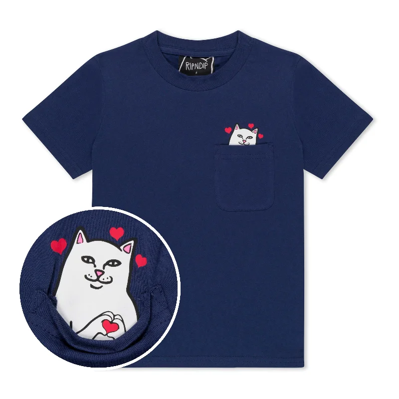 Women's Occasion Wear Clothes Nermal Loves Kid Pocket Tee (Navy)