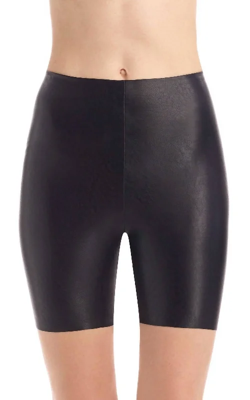 Sustainable Fashion Extravaganza Faux Leather Bike Short In Black