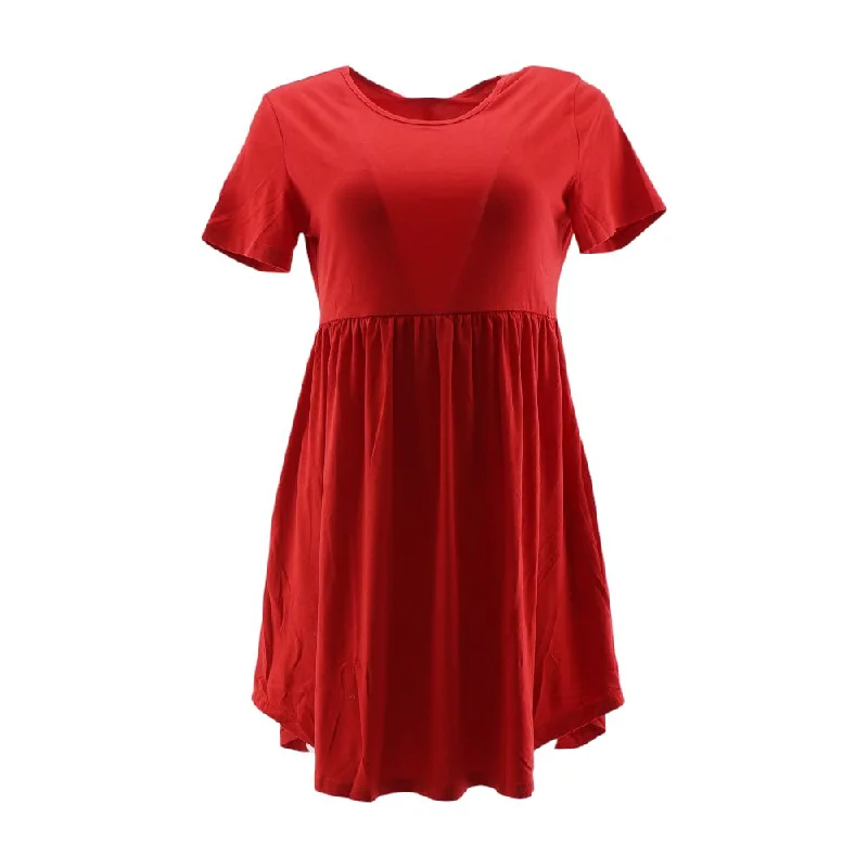 New Arrivals Red Solid Midi Dress