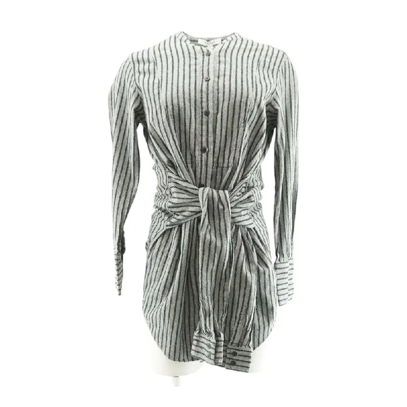 Women's Comfortable Lounge Garments Gray Striped Midi Dress