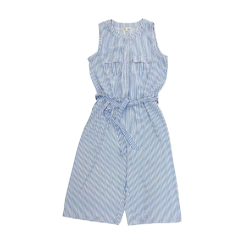 Vintage-Inspired Women's Clothes Blue Striped Jumpsuit