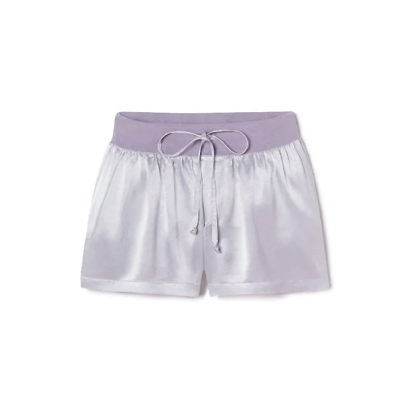 On-Trend Fashion Offers Mikel Satin Boxer Short With Draw String In Lavender