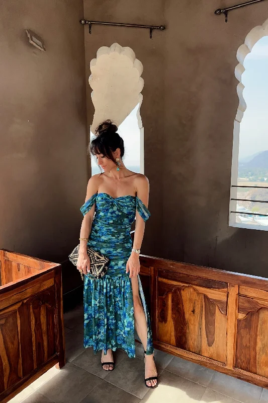 Find Your Unique Flair Aruba Floral Mesh Maxi Dress