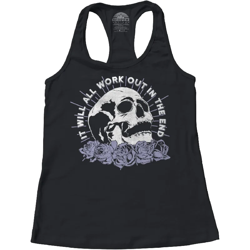 Luxe Style Discounts Women's It Will All Work Out In The End Racerback Tank Top