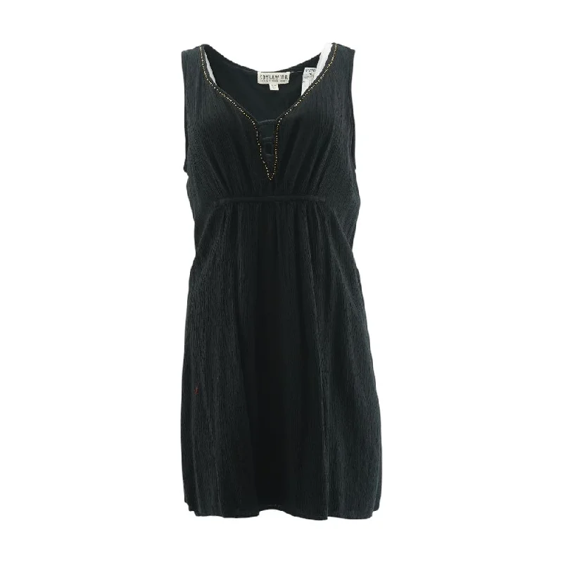 Women's Contemporary Apparel Black Solid Mini Dress