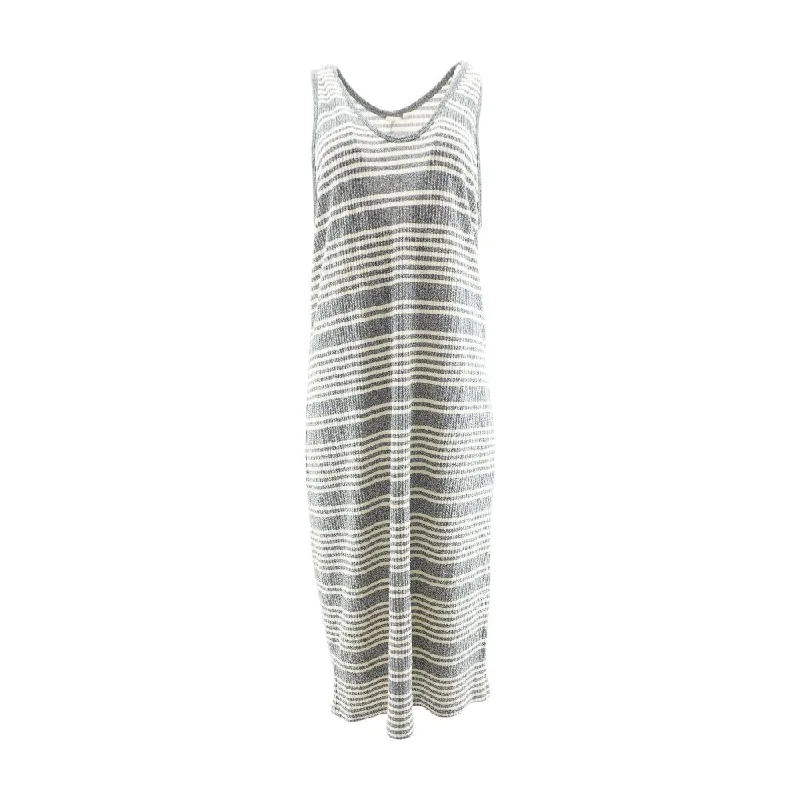 Women's Resort Apparel Gray Striped Maxi Dress