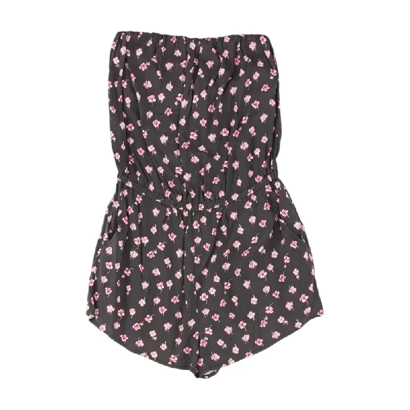 Women's Casual Wear Outfit Black Floral Romper