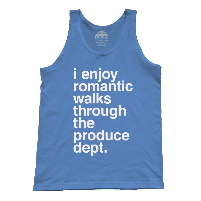 Women's Seasonal Garments Unisex I Enjoy Romantic Walks Through the Produce Department Tank Top - Foodie Vegan Vegetarian