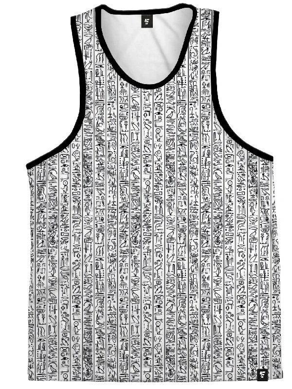 Timeless Elegance Sale Egyptian Glyphs (White) Unisex Tank Tops