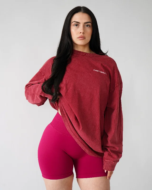 Formal Attire For Women Lifting Club Long Sleeve - Crimson