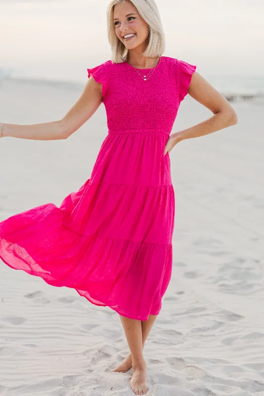 Budget Saver Learn From The Best Fuchsia Pink Smocked Dress