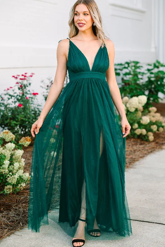 New Arrivals It Was All A Dream Emerald Green Tulle Maxi Dress