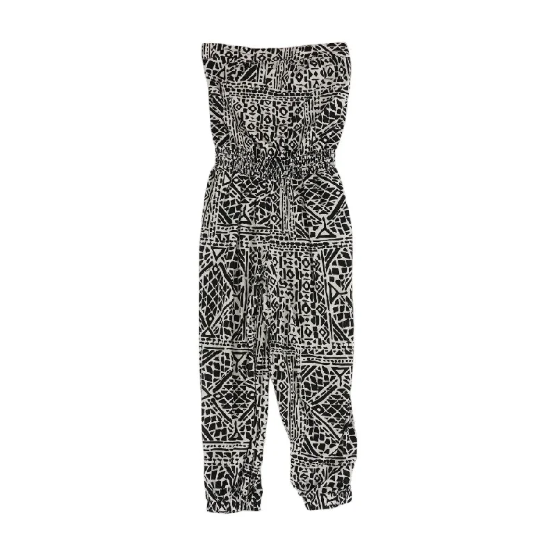 Women's Casual Outfit Black Geometric Jumpsuit