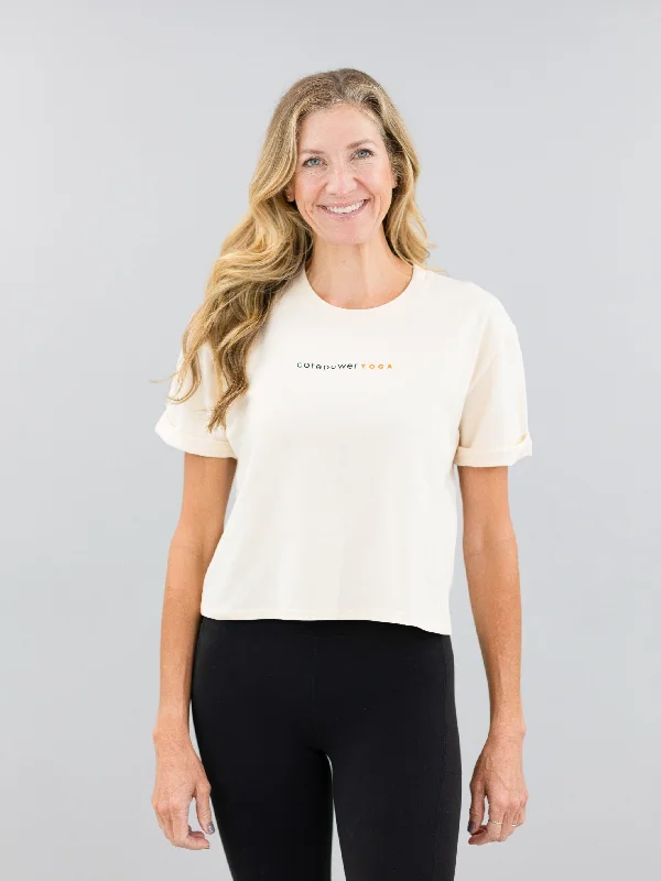 Chic And Edgy Core Power Yoga Rolled Cuff Top