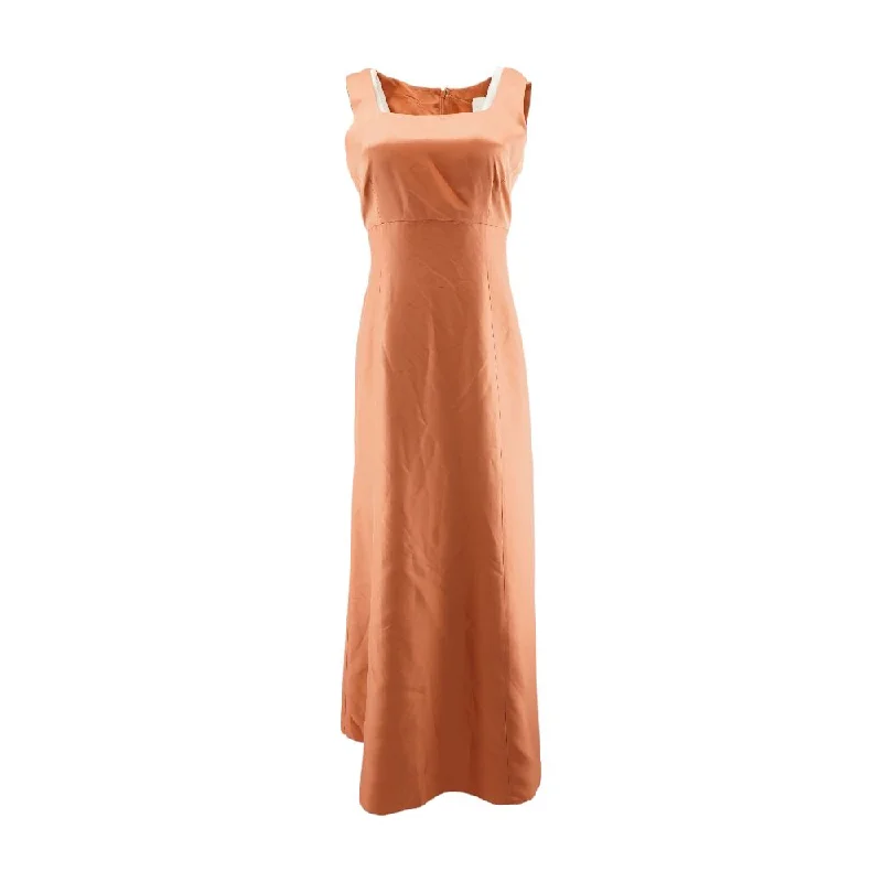 Charming Everyday Clothing For Women Coral Solid Maxi Dress