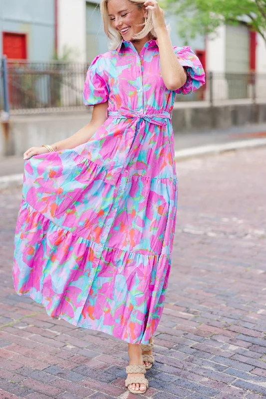 Big Discounts It's Your Choice Pink Floral Maxi Dress