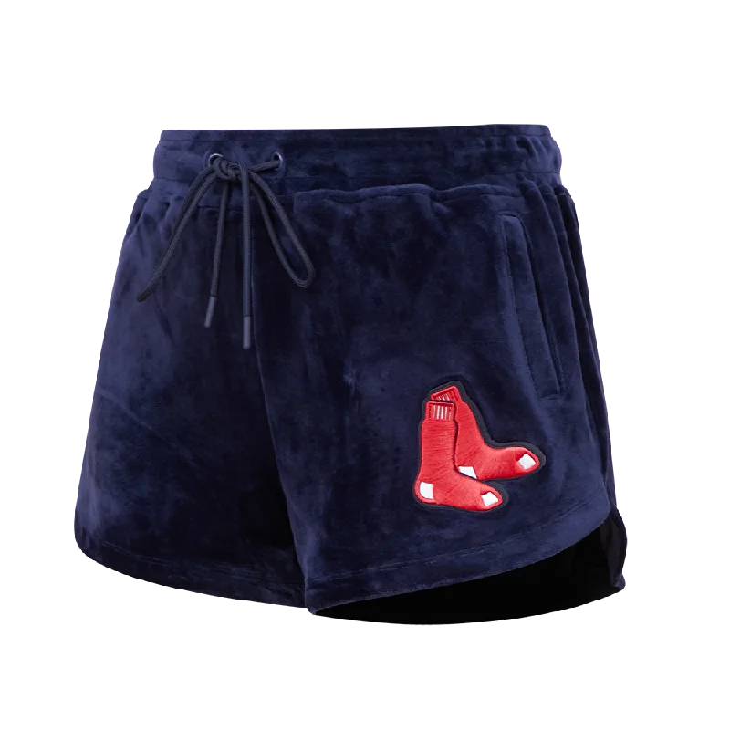 Women's Active Clothing MLB BOSTON RED SOX CLASSIC WOMEN'S VELOUR SHORT (MIDNIGHT NAVY)