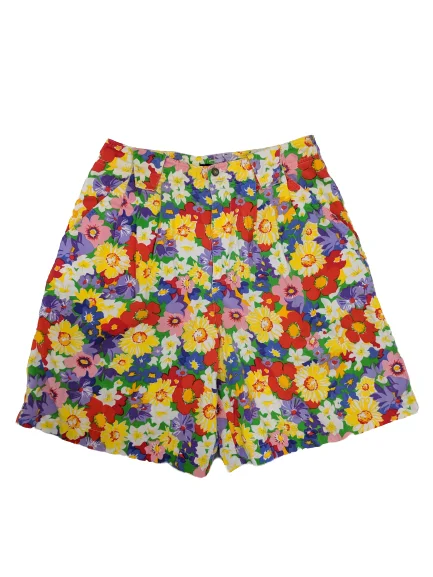 Women's Apparel And Garments [M] Vintage LizSport Floral High-Waisted Shorts