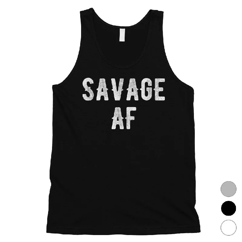 Limited Time Special Offer 365 Printing Savage AF Mens Strong Confident Mood Tank Top Gift For Friend