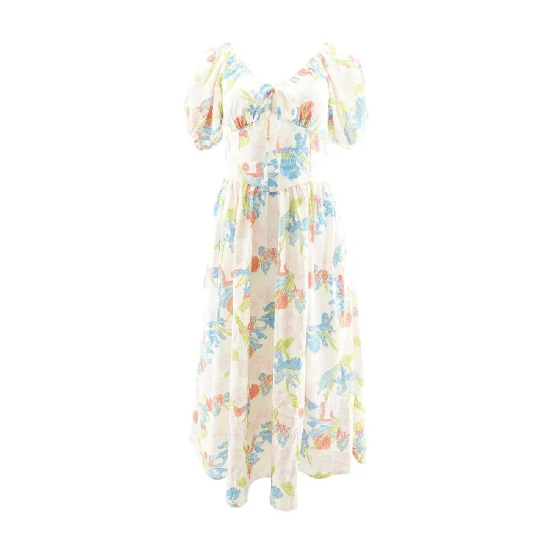 Women's Vintage Clothes Multi Floral Maxi Dress