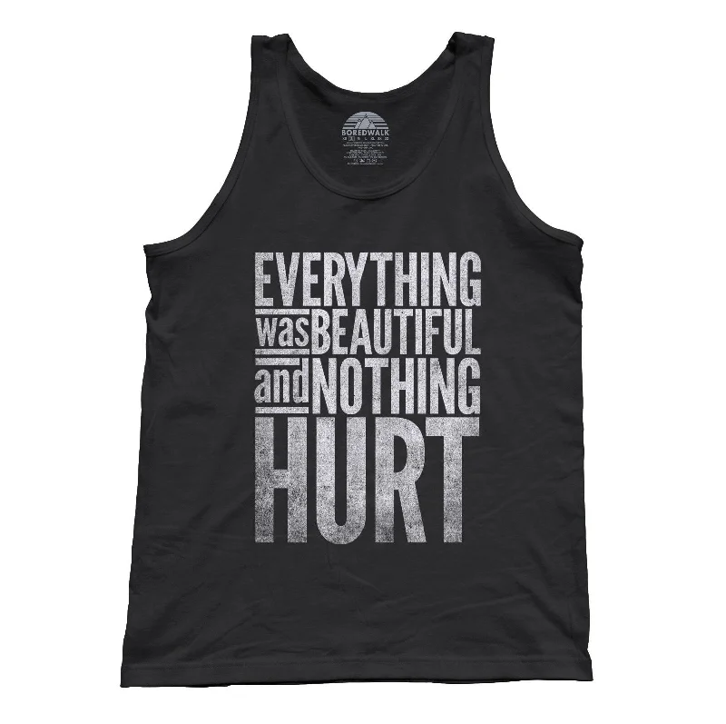 Women's Travel Outfit Set Unisex Everything Was Beautiful and Nothing Hurt Tank Top - Kurt Vonnegut Quote