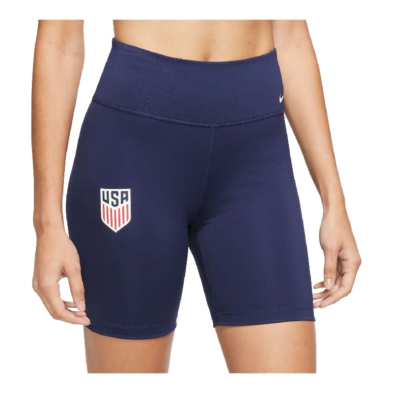 Women's Sporty Chic Clothes Women's Nike USMNT 2023 Mid-Rise Blue Biker Shorts