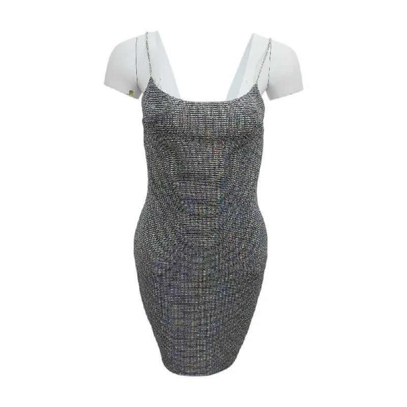 Women's Professional Clothes Silver Graphic Mini Dress