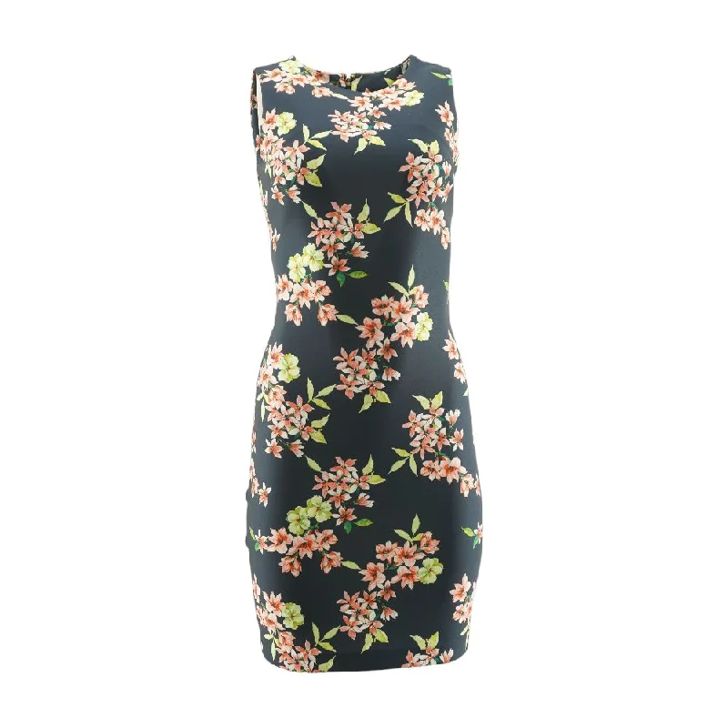 Women's Evening Clothing Navy Floral Midi Dress