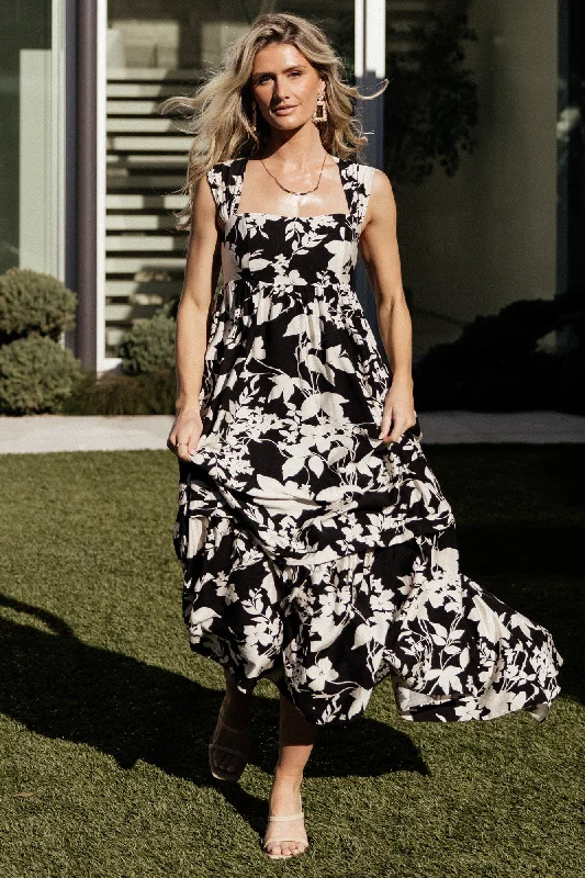 Women's Attire Aita Maxi Dress | Black + Ivory Floral