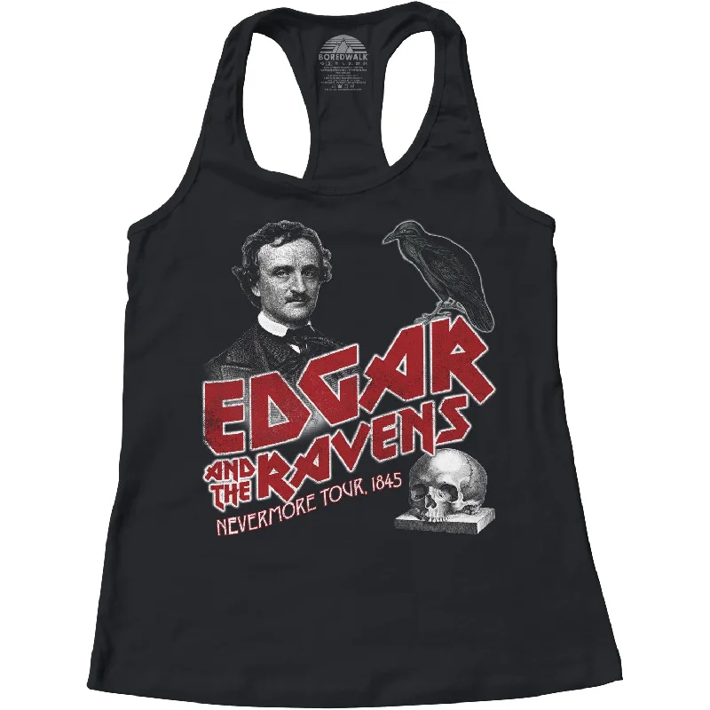 Inspired By You, Designed For You Women's Edgar and the Ravens Nevermore Tour Edgar Allan Poe Racerback Tank Top