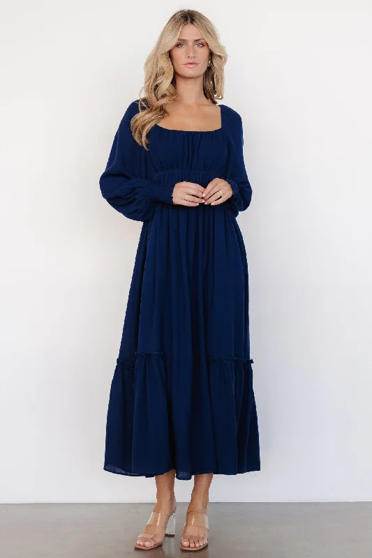 Casual Clothing For Women Vienna Long Sleeve Dress | Navy