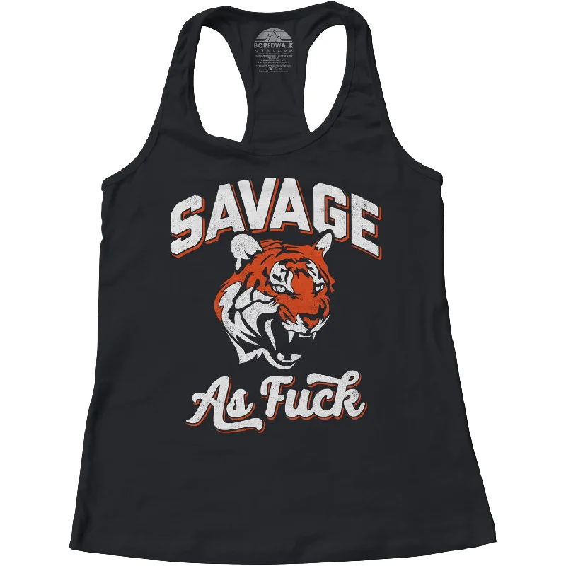 Women's Apparel Women's Savage as Fuck Tiger Racerback Tank Top