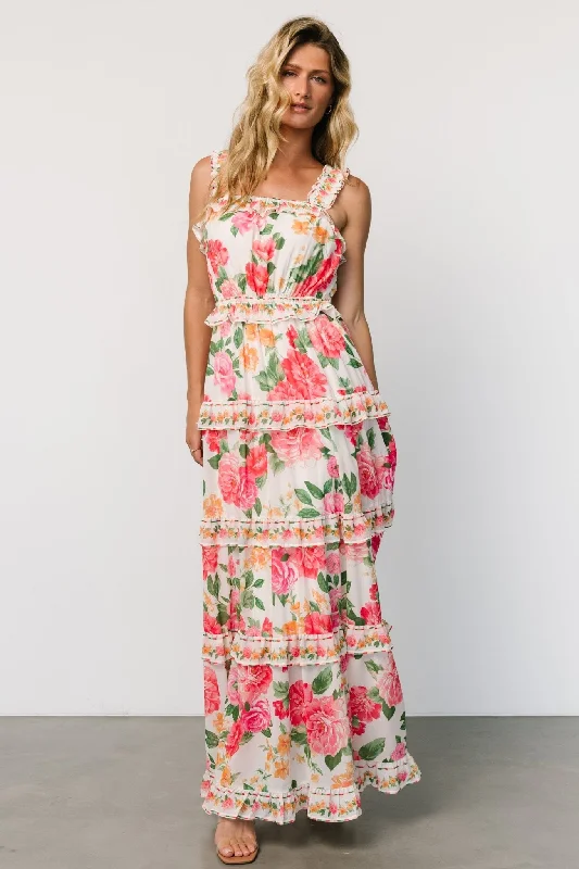 Women's Evening Clothing Julieta Tiered Maxi Dress | Off White Floral