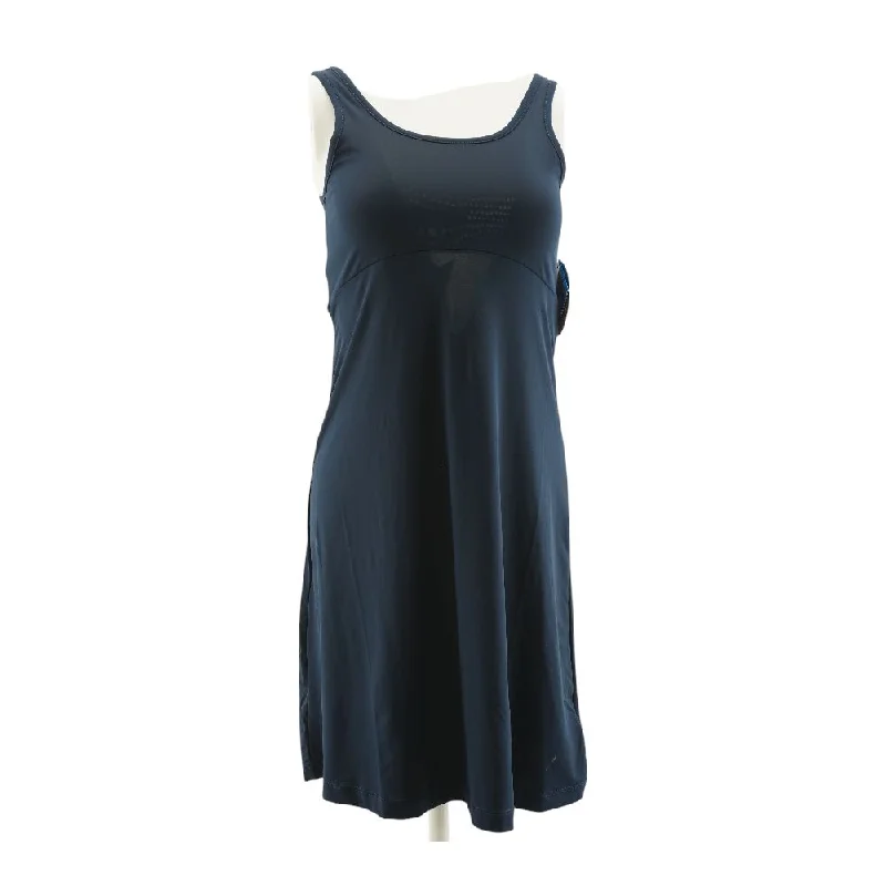 Women's Clothes For Outdoor Events Navy Solid Midi Dress