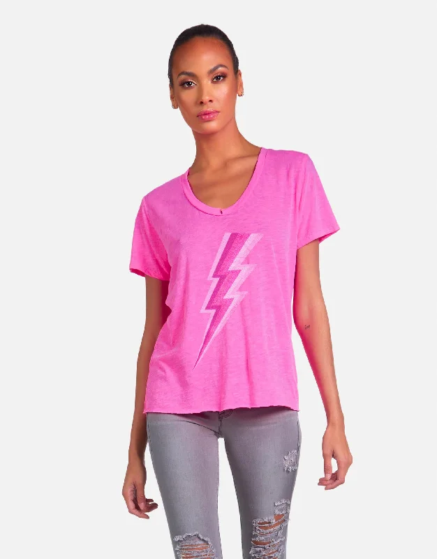 Stylish Women's Outerwear Apparel Elara X Pink Lightning Bolt