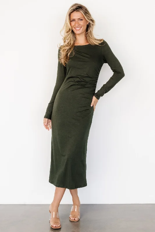 Charming Everyday Clothing For Women Jaelyn Ruched Dress | Olive