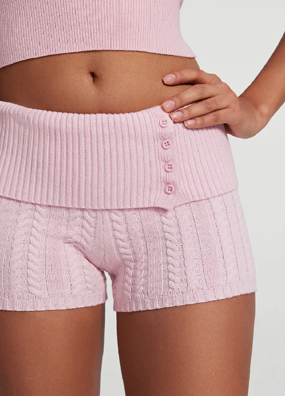 Chic Women's Attire Cable Knit Micro Shorts