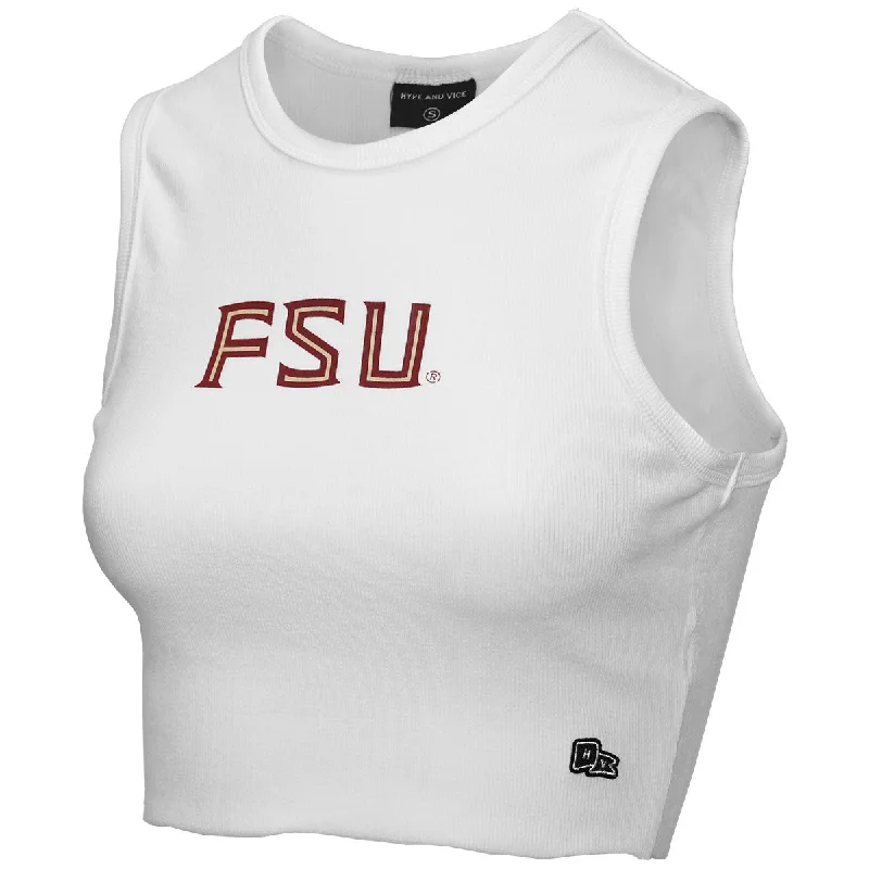 Timeless Women's Outfit Hype & Vice Women's Cutoff Tank with FSU - White