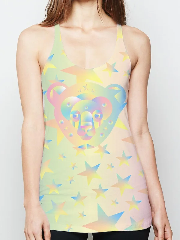 Polished Style Deals Galactic Bear Racerback Tank Top