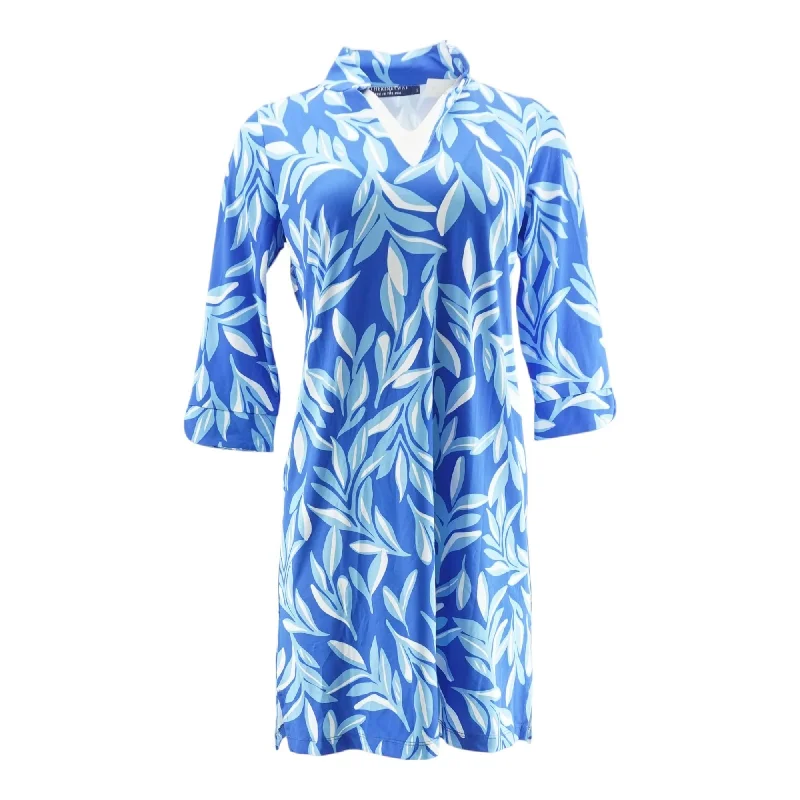 Women's Active Garments For Workouts Blue Floral Midi Dress