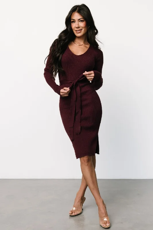 Women's Holiday Outfit Blayne Ribbed Midi Dress | Mulberry